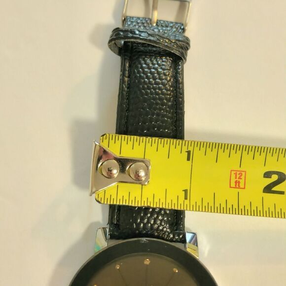 Quartz Stainless Steel Diamond Dial Leather Band Wrist Watch - Picture 6 of 7